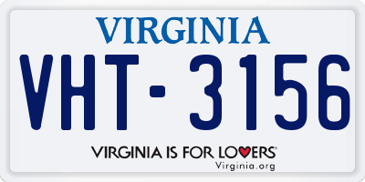 VA license plate VHT3156