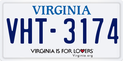 VA license plate VHT3174
