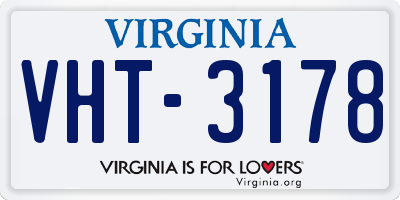VA license plate VHT3178