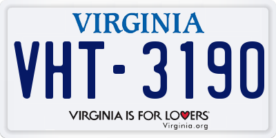 VA license plate VHT3190