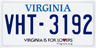 VA license plate VHT3192