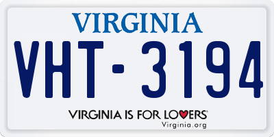 VA license plate VHT3194