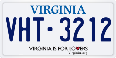 VA license plate VHT3212