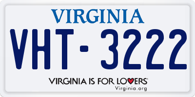 VA license plate VHT3222