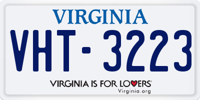 VA license plate VHT3223