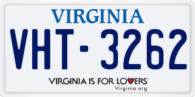 VA license plate VHT3262