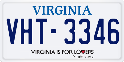 VA license plate VHT3346