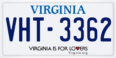 VA license plate VHT3362
