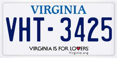 VA license plate VHT3425