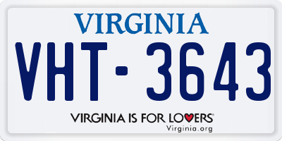 VA license plate VHT3643