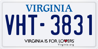 VA license plate VHT3831