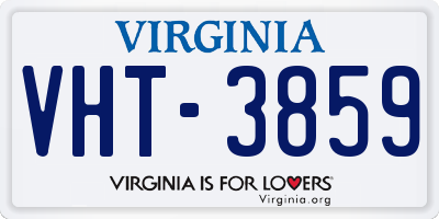 VA license plate VHT3859