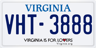 VA license plate VHT3888