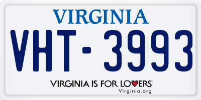 VA license plate VHT3993