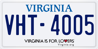 VA license plate VHT4005