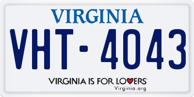 VA license plate VHT4043