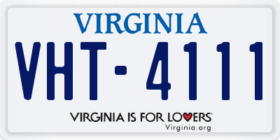 VA license plate VHT4111