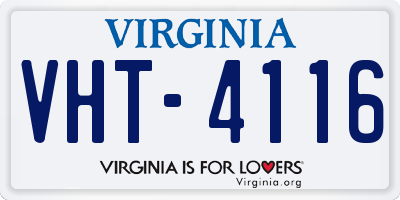 VA license plate VHT4116