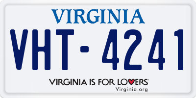 VA license plate VHT4241