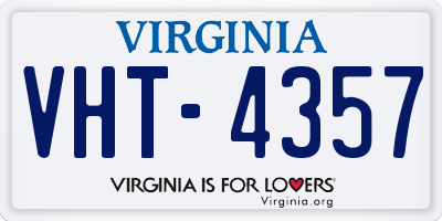 VA license plate VHT4357
