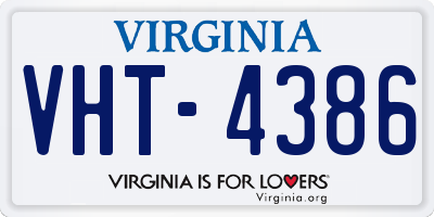 VA license plate VHT4386