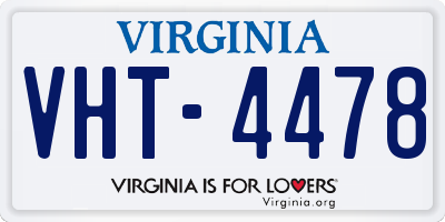 VA license plate VHT4478