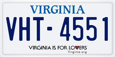 VA license plate VHT4551