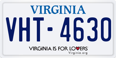 VA license plate VHT4630