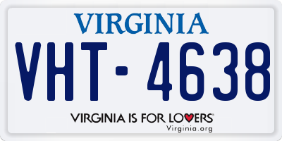 VA license plate VHT4638