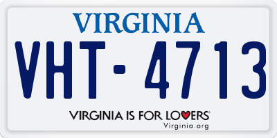 VA license plate VHT4713