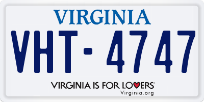 VA license plate VHT4747
