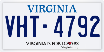 VA license plate VHT4792