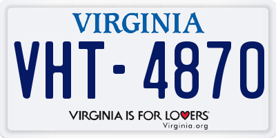 VA license plate VHT4870