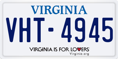 VA license plate VHT4945
