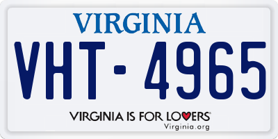 VA license plate VHT4965