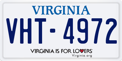 VA license plate VHT4972
