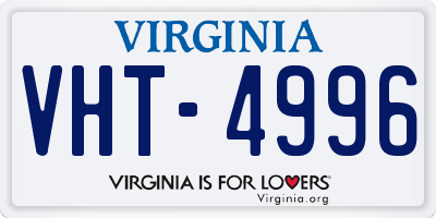 VA license plate VHT4996