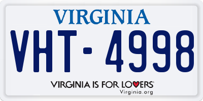 VA license plate VHT4998