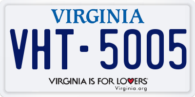 VA license plate VHT5005