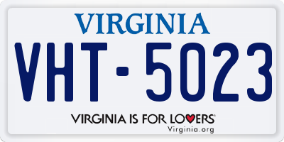 VA license plate VHT5023