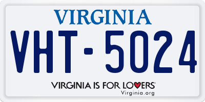 VA license plate VHT5024