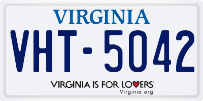 VA license plate VHT5042