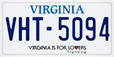 VA license plate VHT5094