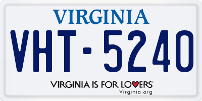VA license plate VHT5240