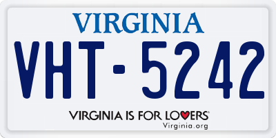 VA license plate VHT5242