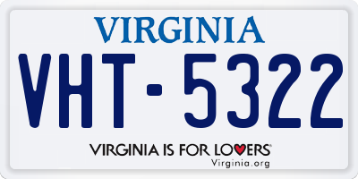 VA license plate VHT5322