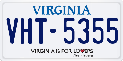 VA license plate VHT5355