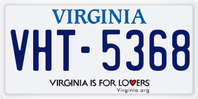 VA license plate VHT5368