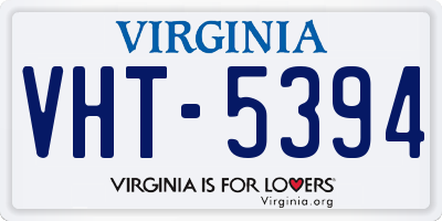 VA license plate VHT5394