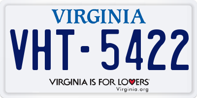 VA license plate VHT5422